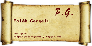 Polák Gergely névjegykártya